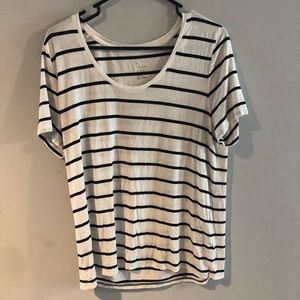 Striped scoop neck tee